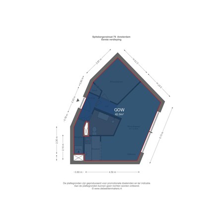 Floorplan - Spitsbergenstraat 79, 1013 CL Amsterdam